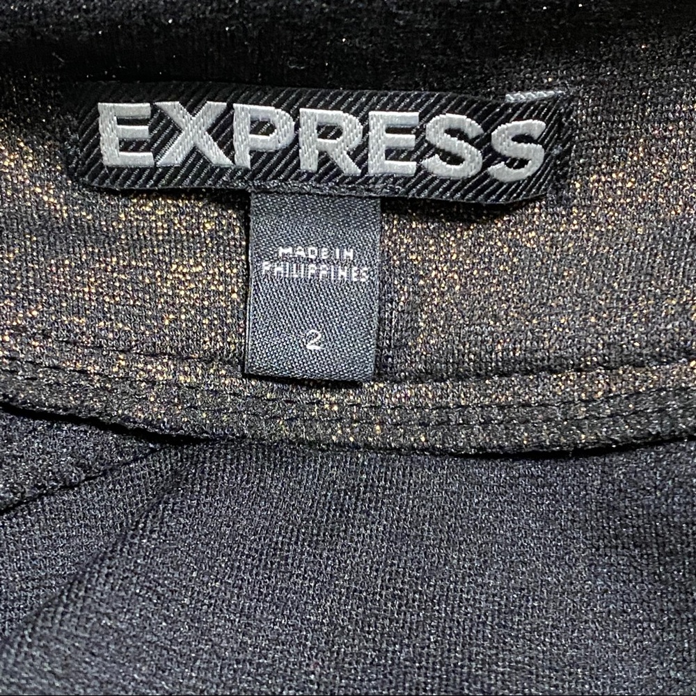 EXPRESS Gold Glittery Mini Skirt - Picture 5 of 6